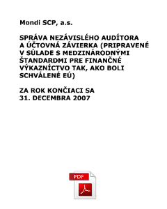 Účtovná závierka 2007